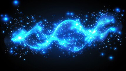Obraz premium Abstract glowing blue wave design