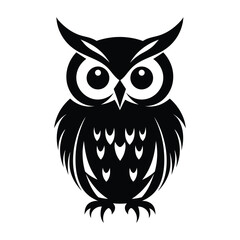 Fototapeta premium Owl silhouette of simple minimal vector