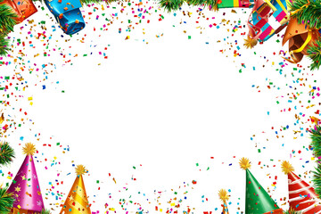 Frame made of colorful confetti background