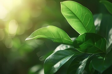 Obraz premium Fresh Curry Leaves in Natural Light, Close-Up