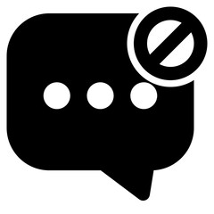 Obraz premium Black and white image of a speech bubble with a red X on it.