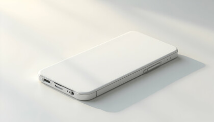 Display of Generic Smartphone on White Background with Neutral Design