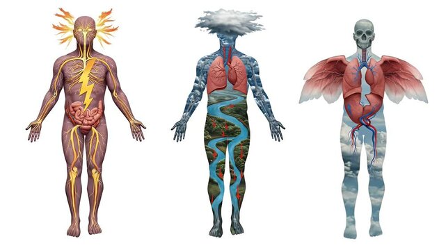 The Elements of Humanity: A Trilogy of Human Forms Embodied by Nature's Power