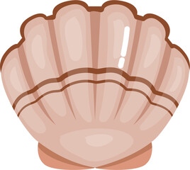 Cute Beige Seashell cartoon