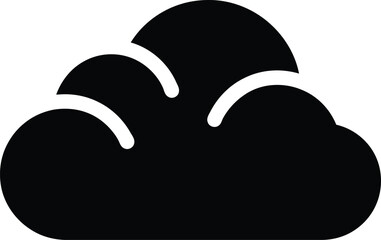 Cloud vector icon illustration black silhouette design weather forecast symbol isolated on white background