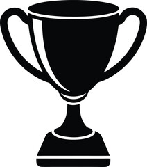 lean trophy cup silhouette vector on white background