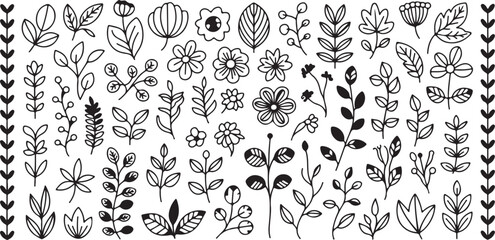 Fototapeta premium Floral Doodles Collection