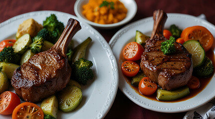 lamb chops with vegetables on eid ul azha,generative.ai

