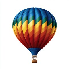 Fototapeta premium Colorful hot air balloon ride over scenic landscape adventure travel experience aerial view vibrant nature scene
