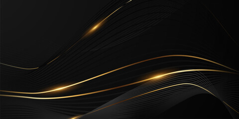 Black background with a luxurious gold effect. Vector illustration