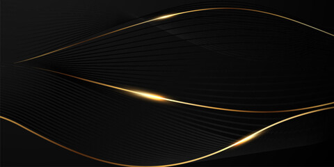 Black background with a luxurious gold effect. Vector illustration