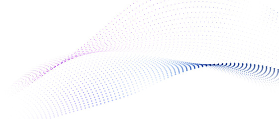 Flowing particles form waves, a gradient light pattern. modern technology background Vector illustration