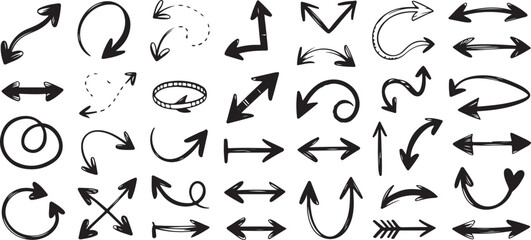 Obraz premium VIBRANT BLACK AND WHITE ARROW DESIGN SET