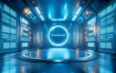 blue hall in the airport