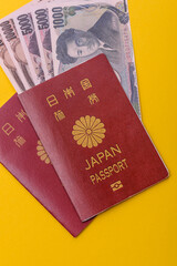 Japanese passport for travelling, flying and doing business. Japan document, id