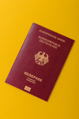 German passport, German document for travelling, border crossing