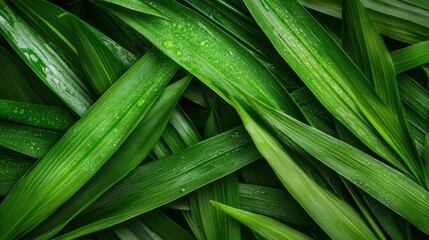 Citronella plant leaves macro shot, detailed texture and vibrant green tones, natural defense against insects