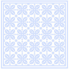 seamless pattern with blue flowers