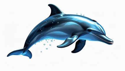 Fototapeta premium Majestic Dolphin Illustration on Clean White Background for Marine Themed Designs