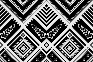 Black and white abstract Ethnic geometric pattern.