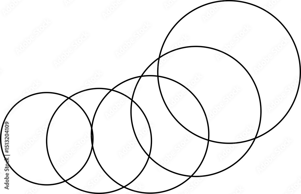 Wall mural circle line blend design. dynamic shape element