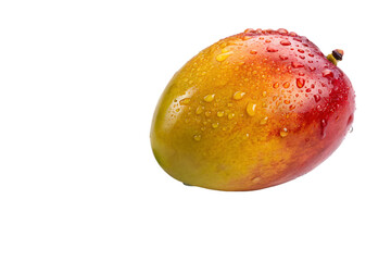 Fresh and Juicy Mango with Water Droplets on a Black Background