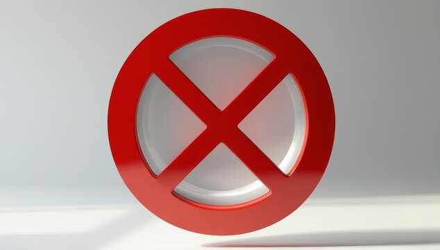 Red Prohibition Sign Represents Restriction, Danger or Forbidden Activities