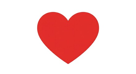 Single Red Heart Isolated on White Background Symbolizing Love Affection Passion and Romance Ideal for Valentine's Day and Healthcare Concepts