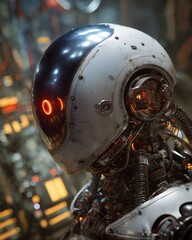 A futuristic robot with advanced technological features