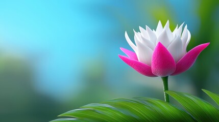 Fototapeta premium Peaceful lotus flower close-up nature's tranquil pond beauty
