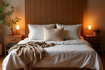 bed in hotel room