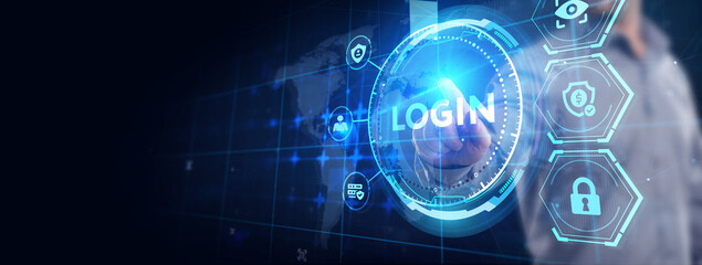 Concept of login. Business, Technology, Internet and network concept.