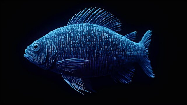 Stylized blue fish illustration