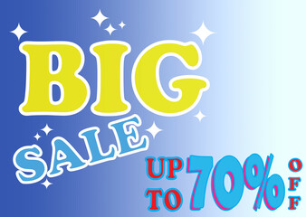 Fototapeta premium Poster, big sale up to seventy percent off