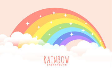 decorative colorful rainbow dreamy background with cloudy design