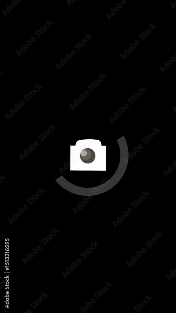 Poster photo uploading process, image upload, image loading, picture transfer animation, featuring a camera