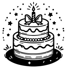 Birthday cake silhouette