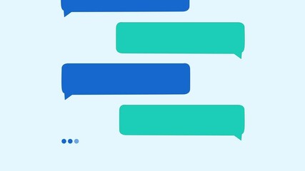 speech bubble Chat Correspondence of two people on transparent background Chat pop up animation on transparent background with alpha channel. Bubble with space for copying Correspondence 
