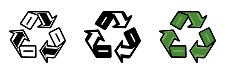 Recycle Arrows is a universal symbol representing the recycling process and environmental responsibility.