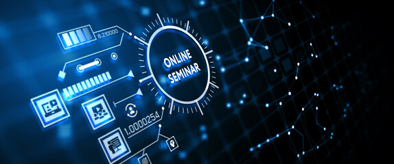 Business, Technology, Internet and network concept. Webinar e-learning. Training concept. 3d illustration
