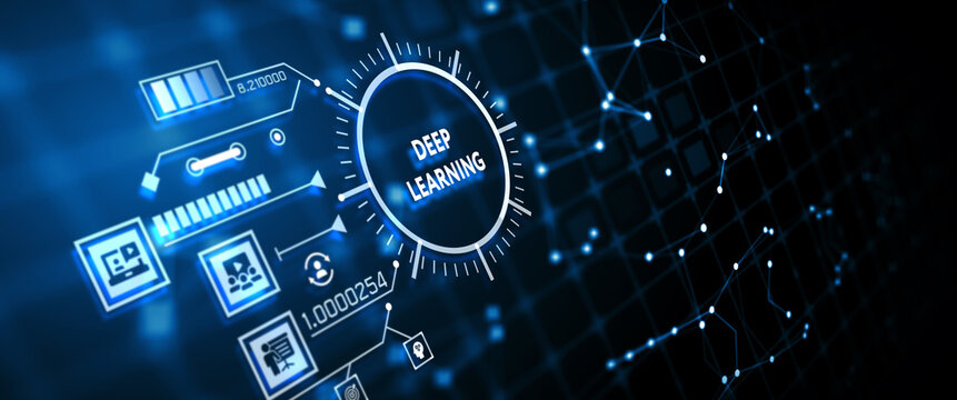 Deep learning artificial intelligence neural network. Technology, Internet and network concept. 3d illustration