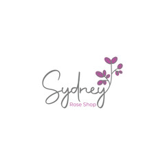 Sydney Rose Shop is a boutique floral brand offering elegant roses and floral arrangements with a touch of modern sophistication. The logo features soft, handwritten typography in gray