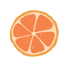 slice of orange vector clip art. hand drawn tangerine png isolated without background. summer mandarin fruit on transparent background
