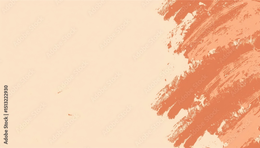 Poster textured terracotta brush stroke background for web design, branding, or print with abstract paint smears on beige canvas for creative visual identity or rustic artistic layouts


