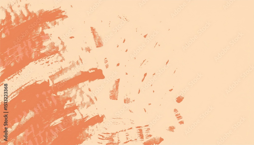 Poster textured terracotta brush stroke background for web design, branding, or print with abstract paint s
