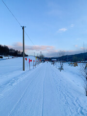 Winter and outdoor fun snowy activities, ski, tube slide, snow mobile, banana boat ride at Snow Valley, China 