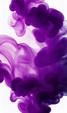 Ethereal Purple and Blue Smoke Art Swirling Gracefully Against a Clean White Background in an Abstract Design For Adobe Stock Photo