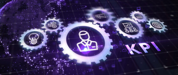KPI Key Performance Indicator for Business Concept. Business, Technology, Internet and network concept. 3d illustration