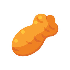 Cartoon styled turmeric root icon vector illustration isolated on white background