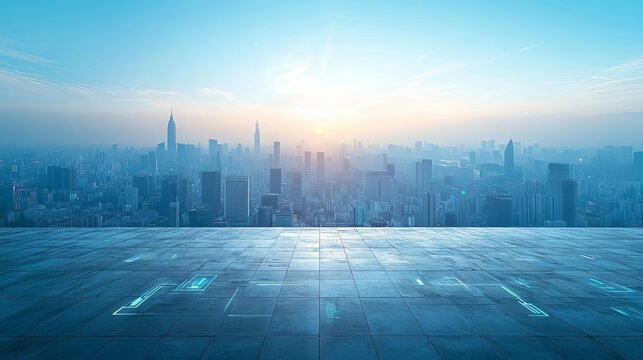 sunrise over the city